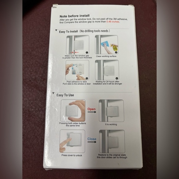 Sliding Door / Window Lock 2 Pack Sliding Glass Door Child Safety Lock New - Picture 2 of 4